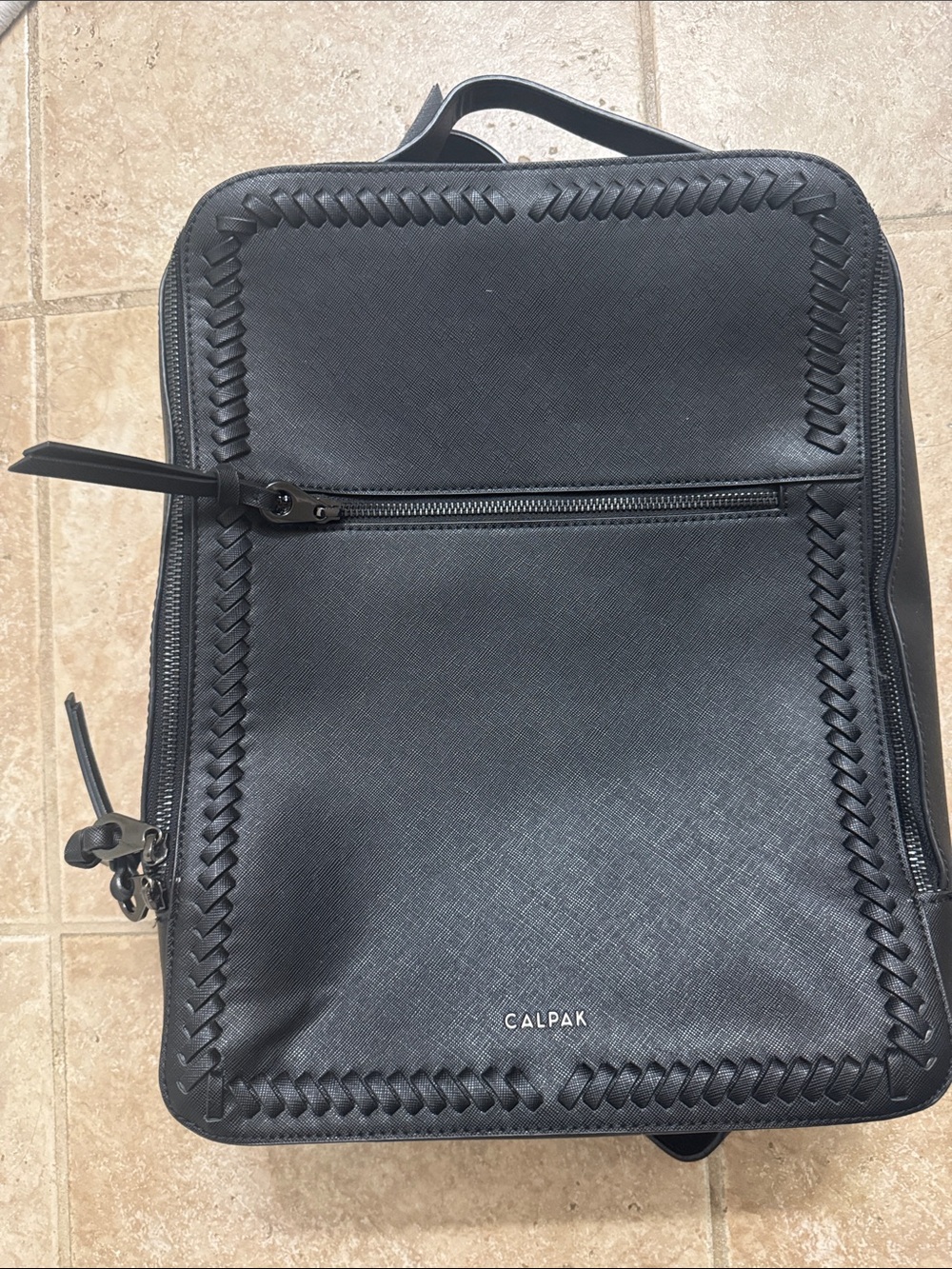 Kaya Calpak Black Woven-Trim Laptop Backpack